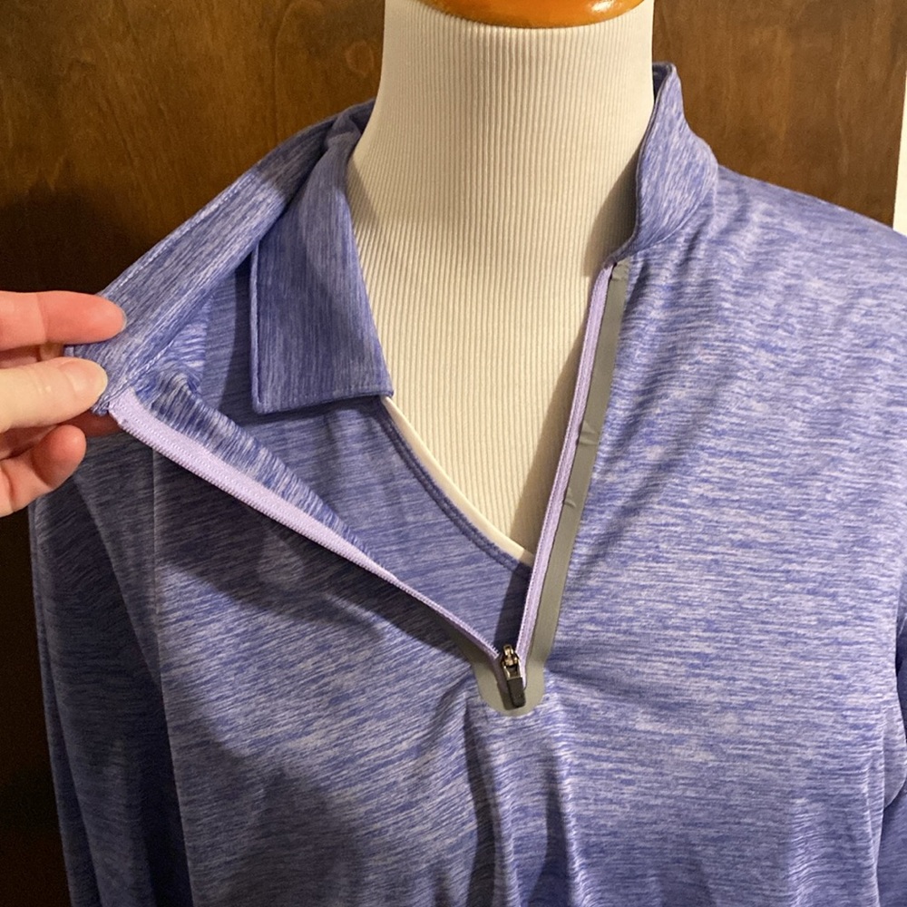 BERMUDA SANDS 2 pc set purple Quarter-Zip Pullover and sleeveless shirt.